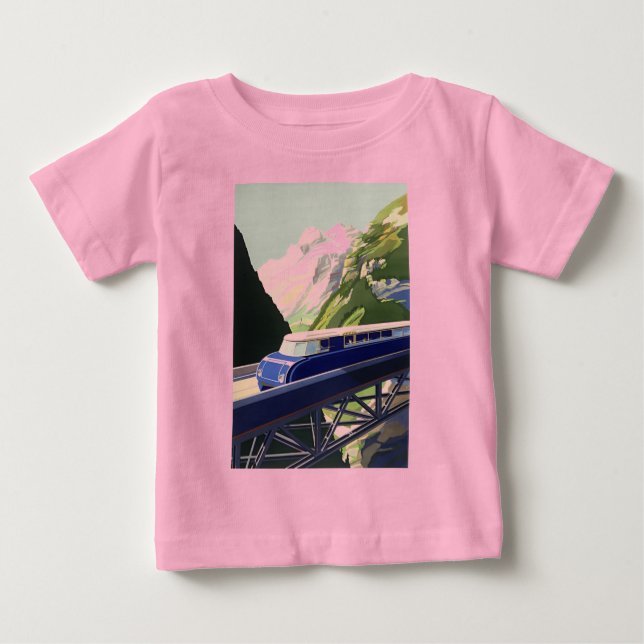 Camiseta De Bebé Viaje en tren de la Vieja Europa (Anverso)