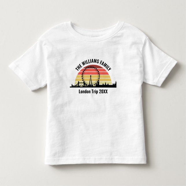 Camiseta De Bebé Viaje familiar de Personalizados Sunset en Londres (Anverso)