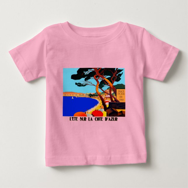 Camiseta De Bebé Viaje francés en la Costa Azul (Anverso)