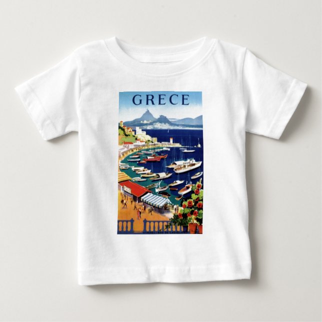 Camiseta De Bebé Viajes de época Atenas Grecia (Anverso)