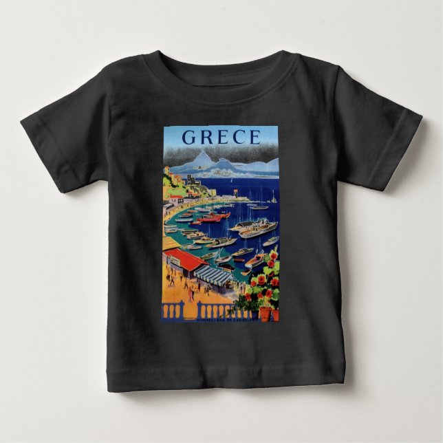 Camiseta De Bebé Viajes de época Atenas Grecia (Anverso)