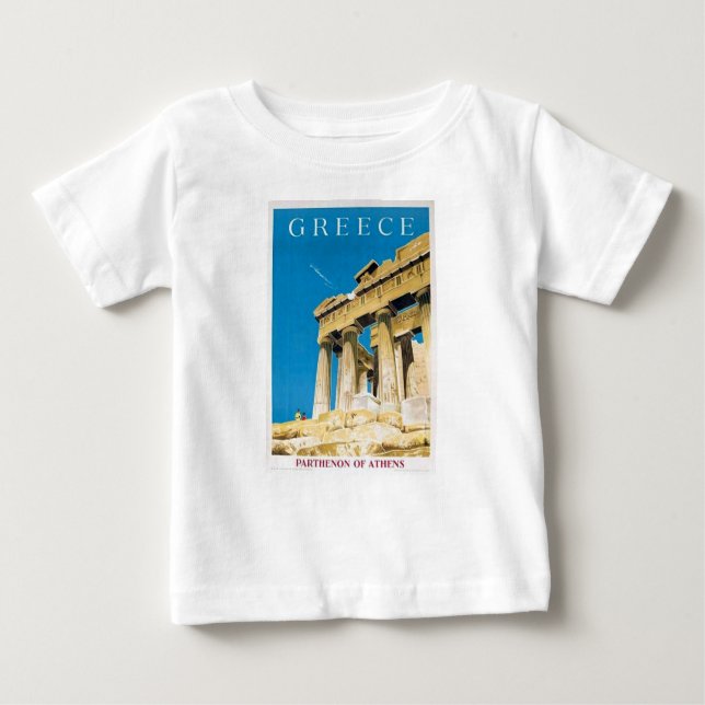 Camiseta De Bebé Viajes de época Atenas Grecia Templo del Partenón (Anverso)