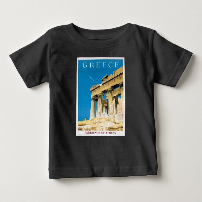 Camiseta De Bebé Viajes de época Atenas Grecia Templo del Partenón (Anverso)
