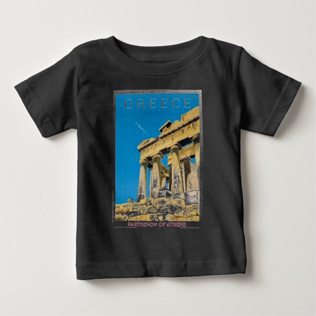 Camiseta De Bebé Viajes de época Atenas Grecia Templo del Partenón (Anverso)