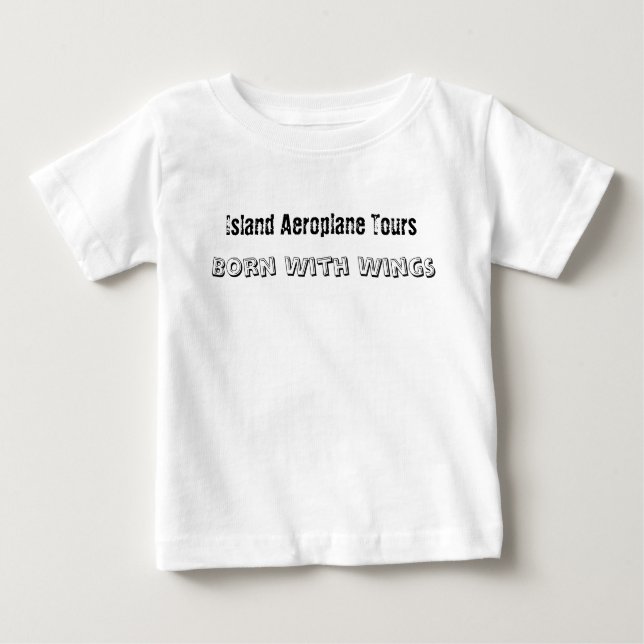 Camiseta De Bebé Viajes del avión de la isla, llevados con las alas (Anverso)