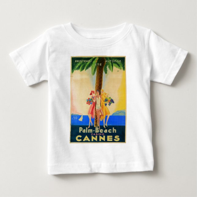 Camiseta De Bebé Viajes franceses de Cannes de época (Anverso)