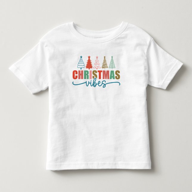 Camiseta De Bebé Vibes de navidades - Diseño de árboles de vacacion (Anverso)