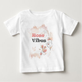 Camiseta De Bebé Vibes de Rosa - Modo floral estético