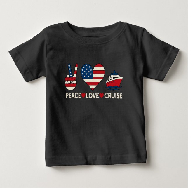 Camiseta De Bebé Vibes de vacaciones de Peace Love Cruise USA (Anverso)