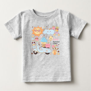 Camiseta De Bebé Vibes de verano de Pastel