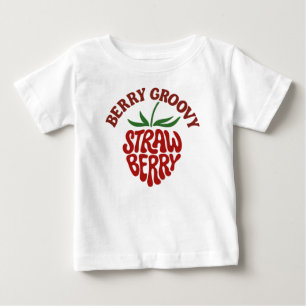 Camiseta De Bebé Vibes Groovy Strawberry Retro 70