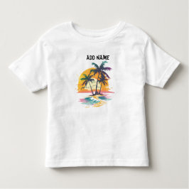 Camiseta De Bebé Vibes tropicales de atardecer - Palmeras y diseño