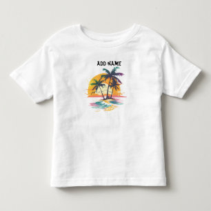 Camiseta De Bebé Vibes tropicales de atardecer - Palmeras y diseño