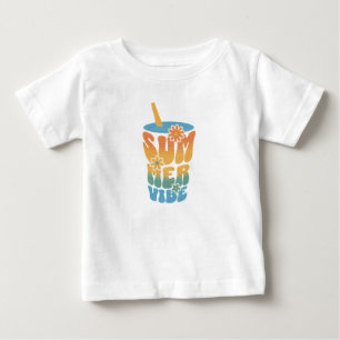 Camiseta De Bebé Vibra de verano floral retro