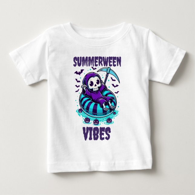 Camiseta De Bebé Vibraciones de Summerween – Segador Relajado (Anverso)
