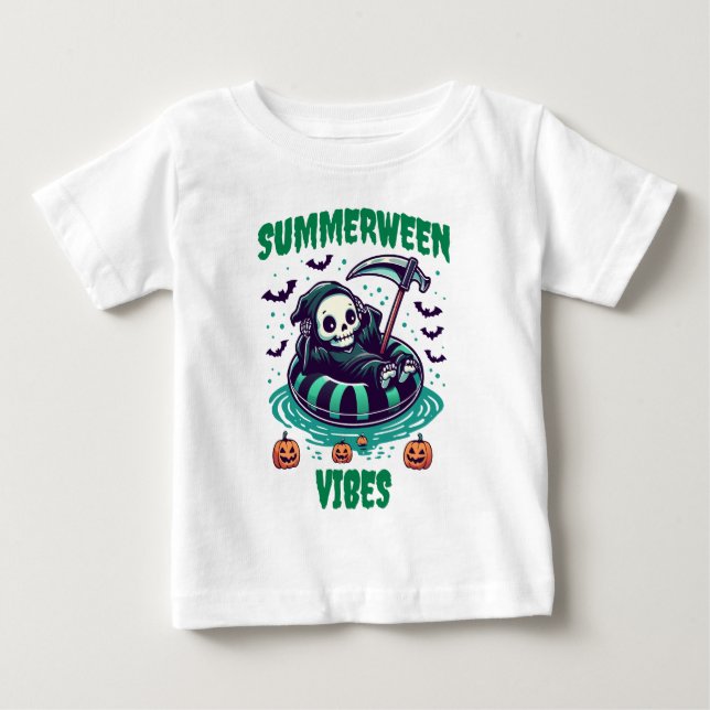 Camiseta De Bebé Vibraciones de Summerween – Segador Relajado (Anverso)
