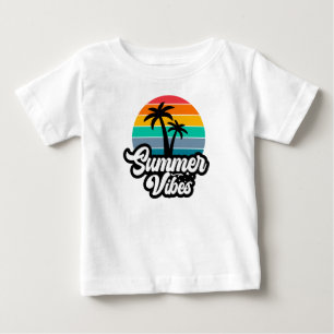 Camiseta De Bebé Vibraciones de Verano con Diseño de Palmeras