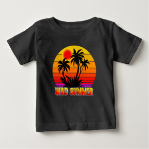 Camiseta De Bebé Vibraciones Salvajes de Verano Retro con Diseño de