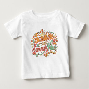 Camiseta De Bebé Vibraciones Veraniegas Soleadas Retro Buena Sensac