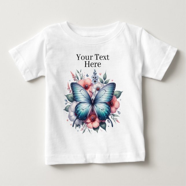 Camiseta De Bebé Vibrant Butterfly Floral Bouquet Art-96283 (Anverso)
