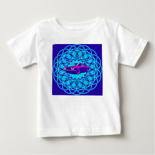 Camiseta De Bebé Vibrant Car Centered in Geometric Mandala