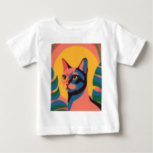 Camiseta De Bebé Vibrant Pop Art Cat Portrait