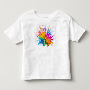 Camiseta De Bebé Vibrant Rainbow Paint Splatter Explosion
