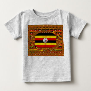Camiseta De Bebé Vibrante arte inspirado en la bandera de Uganda