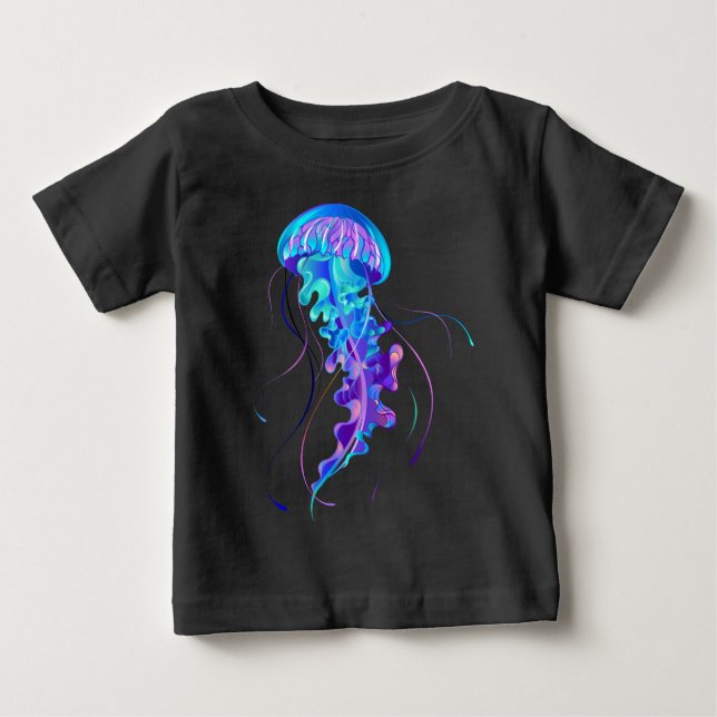 Camiseta De Bebé Vibrante color Glustre medusas (Anverso)