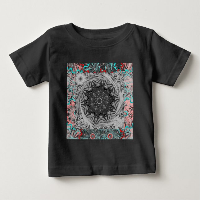 Camiseta De Bebé Vibrante cultura africana: Una fusión rosa y cian (Anverso)