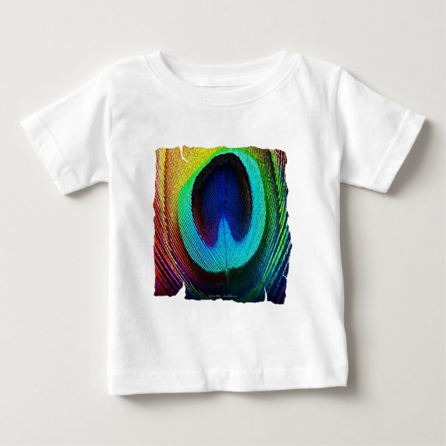 Camiseta De Bebé Vibrante Feather Peacock (Anverso)