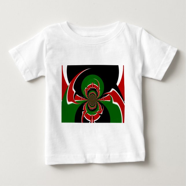Camiseta De Bebé Vibrante patrón de bandera keniana: Un arte podero (Anverso)