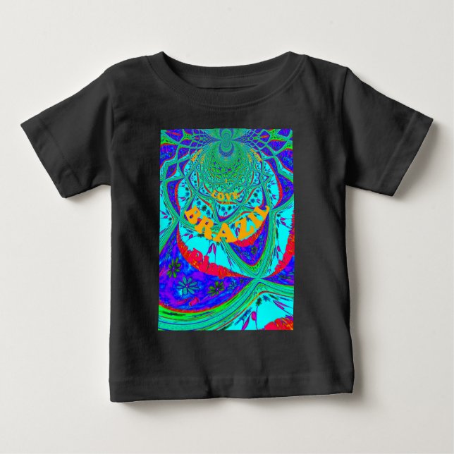 Camiseta De Bebé Vibrante patrón floral: tributo brasileño come amo (Anverso)