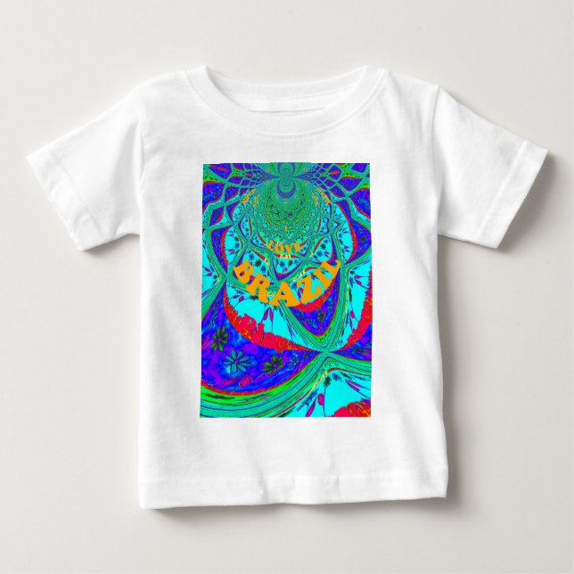 Camiseta De Bebé Vibrante patrón floral: tributo brasileño come amo (Anverso)