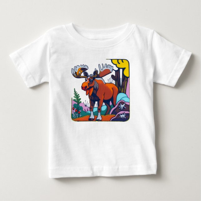 Camiseta De Bebé Vibrante Tee gráfico de animales de bosque (Anverso)