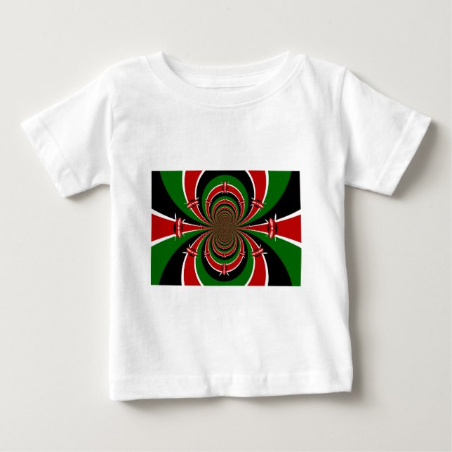 Camiseta De Bebé Vibrante visión de Kenia: arte de la bandera kenia (Anverso)