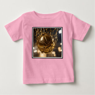 Camiseta De Bebé "Victoria Dorada: Netball atrapado en una red bril