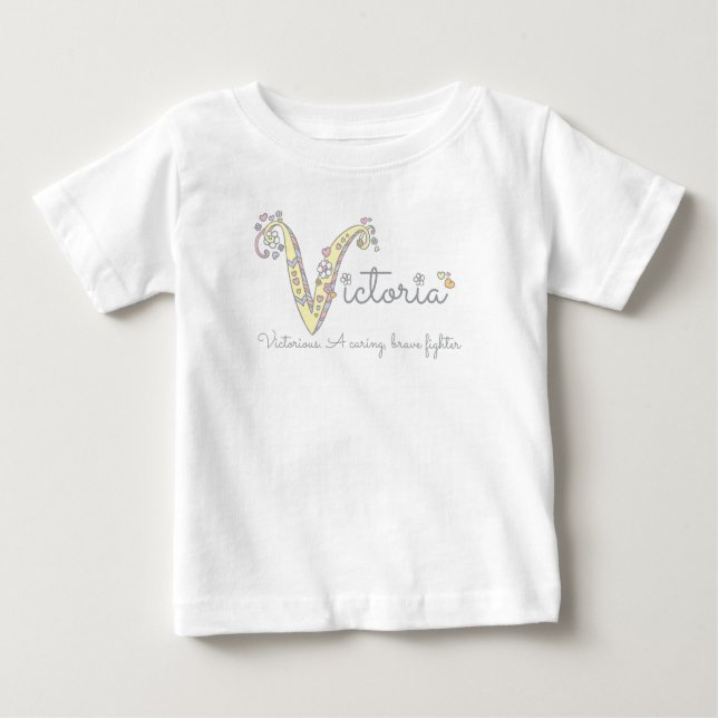Camiseta De Bebé Victoria Monograma V nombre y significa bebé enter (Anverso)