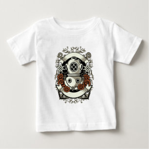 Camiseta De Bebé Victoria Steampunk Deep Sea Diver Roses Rojos