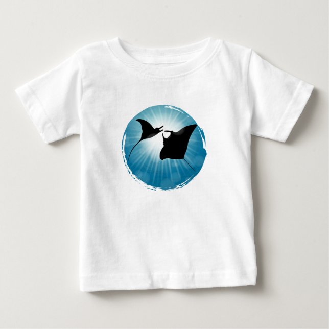 Camiseta De Bebé Vida acuática subacuática de Manta Ray (Anverso)