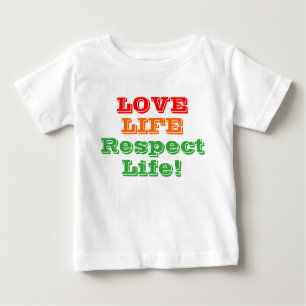 Camiseta De Bebé Vida de amor colorida Respeto a la vida