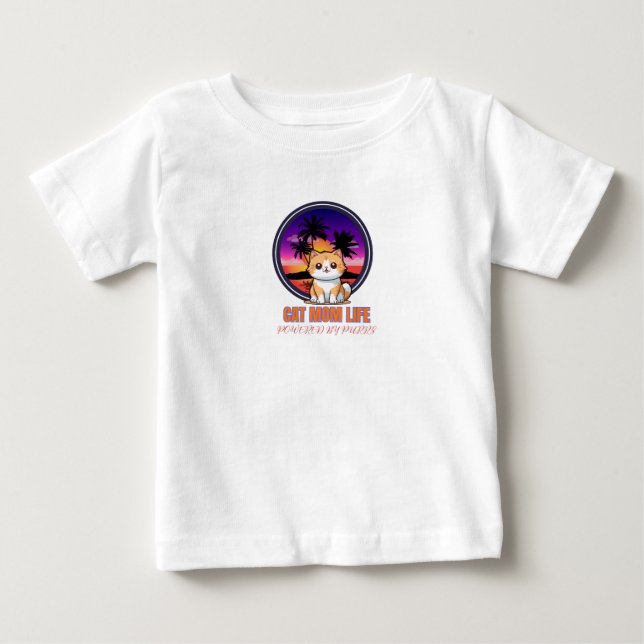 Camiseta De Bebé Vida de mamá de gato divertida (Anverso)