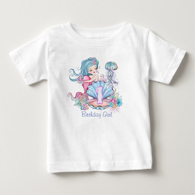 Camiseta De Bebé Vida en el mar de la sirena | Fiesta de cumpleaños (Anverso)