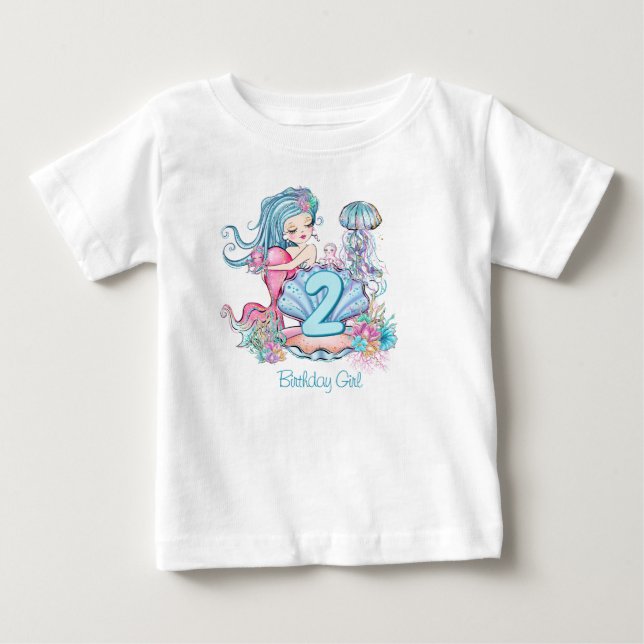 Camiseta De Bebé Vida en el mar de la sirena | Fiesta de cumpleaños (Anverso)
