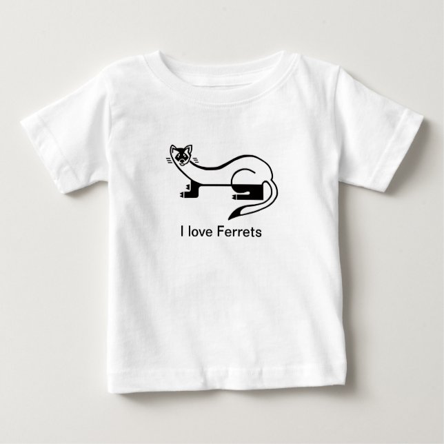 Camiseta De Bebé Vida silvestre - Cute me encantan los FERRETS - Gr (Anverso)