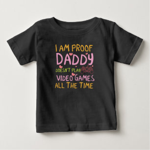 Camiseta De Bebé Videojuegos divertidos a prueba de papá para chica