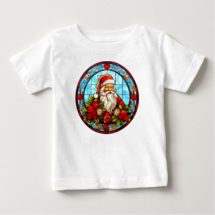 Camiseta De Bebé Vidrio Manchado Santa Navidad Ornamento-67672