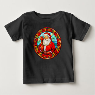 Camiseta De Bebé Vidrio Manchado Santa Navidad Ornamento-67680