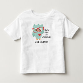 Camiseta De Bebé ¡Vidrios lindos del búho w de la aguamarina!