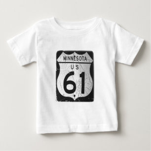 Camiseta De Bebé Vieja muestra de la carretera 61